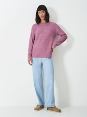 Crew Clothing Purple Stitch Detail Jumper - Image 3 of 5