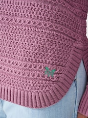 Crew Clothing Purple Stitch Detail Jumper - Image 4 of 5