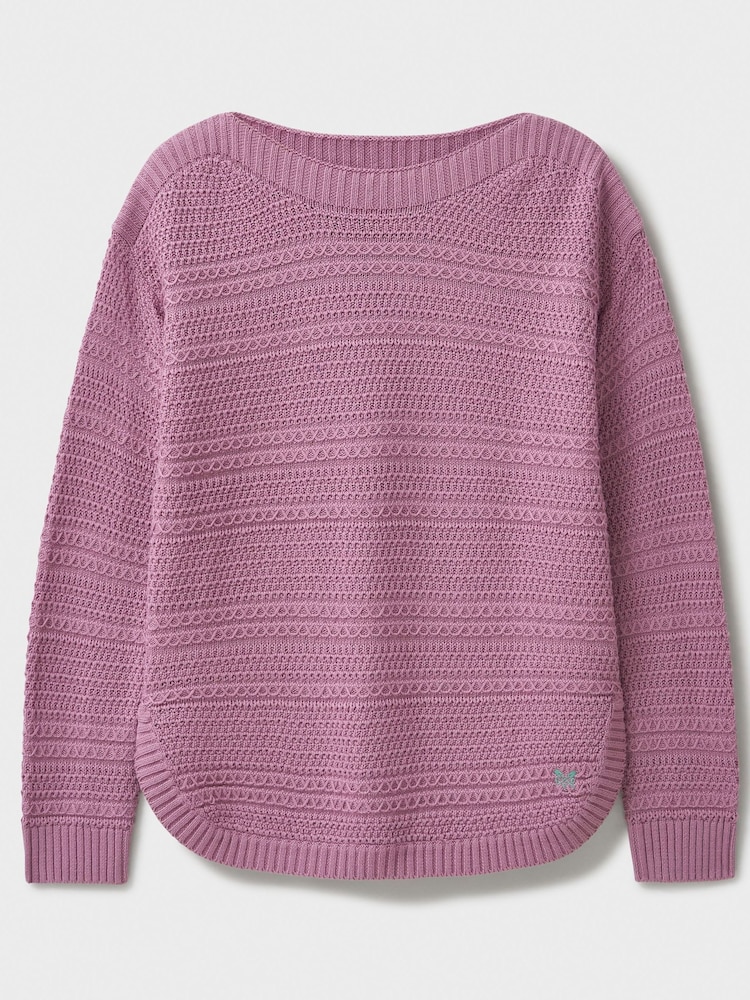 Crew Clothing Purple Stitch Detail Jumper - Image 5 of 5