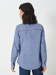 Crew Clothing Blue Denim 100% Cotton Shirt - Image 2 of 5