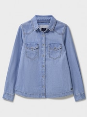 Crew Clothing Blue Denim 100% Cotton Shirt - Image 5 of 5