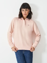 وردي فاتح - Crew Clothing Pigment Dyed Rugby Sweatshirt - صورة 1 من 5
