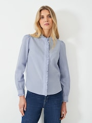 Crew Clothing Blue Lace Collar 100% Cotton Shirt - Image 2 of 7