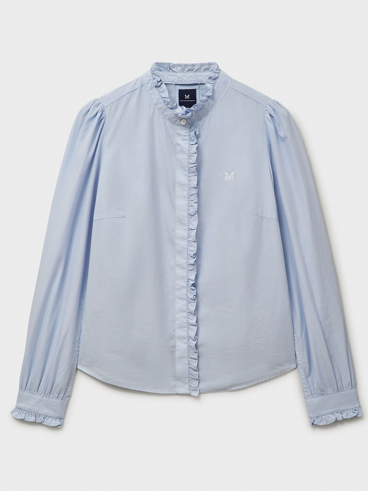 Crew Clothing Blue Lace Collar 100% Cotton Shirt - Image 7 of 7