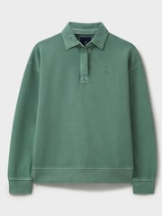 Crew Clothing Green Pigment Dyed Rugby Sweatshirt - Image 5 of 5