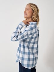 Crew Clothing Blue Relaxed Fit Flannel 100% Cotton Shirt - Image 2 of 5
