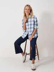 Crew Clothing Blue Relaxed Fit Flannel 100% Cotton Shirt - Image 3 of 5
