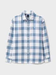 Crew Clothing Blue Relaxed Fit Flannel 100% Cotton Shirt - Image 5 of 5
