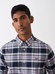 Crew Clothing Purple Rupert Check 100% Cotton Oxford Shirt - Image 4 of 5