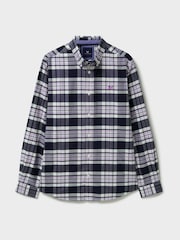 Crew Clothing Purple Rupert Check 100% Cotton Oxford Shirt - Image 5 of 5