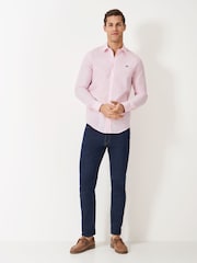 Crew Clothing Pink Long Sleeve Linen Shirt - Image 3 of 5
