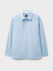 Crew Clothing Blue Relaxed Poplin 100% Cotton Shirt - Image 5 of 5