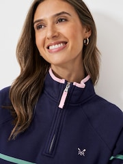 Crew Clothing Company Dark Blue Half Zip Sweatshirt - Image 4 of 5