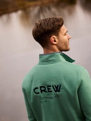 Crew Clothing Company Green Duck Print Half Zip Sweatshirt - Image 3 of 9