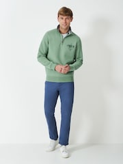 Crew Clothing Company Green Duck Print Half Zip Sweatshirt - Image 7 of 9