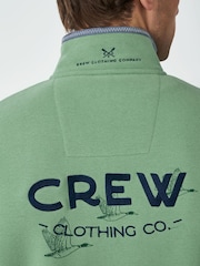 Crew Clothing Company Green Duck Print Half Zip Sweatshirt - Image 8 of 9