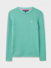 Crew Clothing Green Heritage Cable Crew Neck Jumper - Image 5 of 5