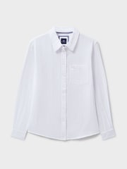 Crew Clothing White Harlie Relaxed 100% Cotton Shirt - Image 5 of 5