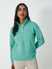 Crew Clothing Company Green Graphic Half Zip Sweatshirt - Image 1 of 5