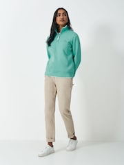 Crew Clothing Company Green Graphic Half Zip Sweatshirt - Image 3 of 5