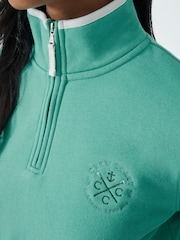 Crew Clothing Company Green Graphic Half Zip Sweatshirt - Image 4 of 5