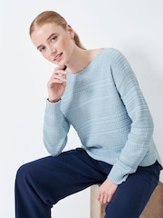 Crew Clothing Blue Stitch Detail Jumper - Image 1 of 5