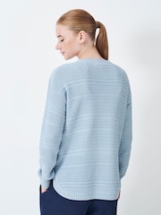 Crew Clothing Blue Stitch Detail Jumper - Image 2 of 5