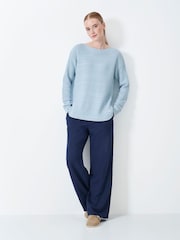Crew Clothing Blue Stitch Detail Jumper - Image 3 of 5
