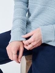 Crew Clothing Blue Stitch Detail Jumper - Image 4 of 5