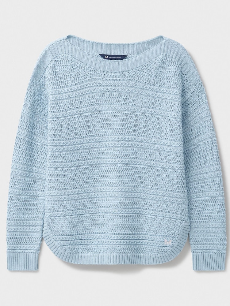 Crew Clothing Blue Stitch Detail Jumper - Image 5 of 5
