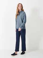 أزرق - Crew Clothing Pigment Dyed Rugby Sweatshirt - صورة 3 من 5