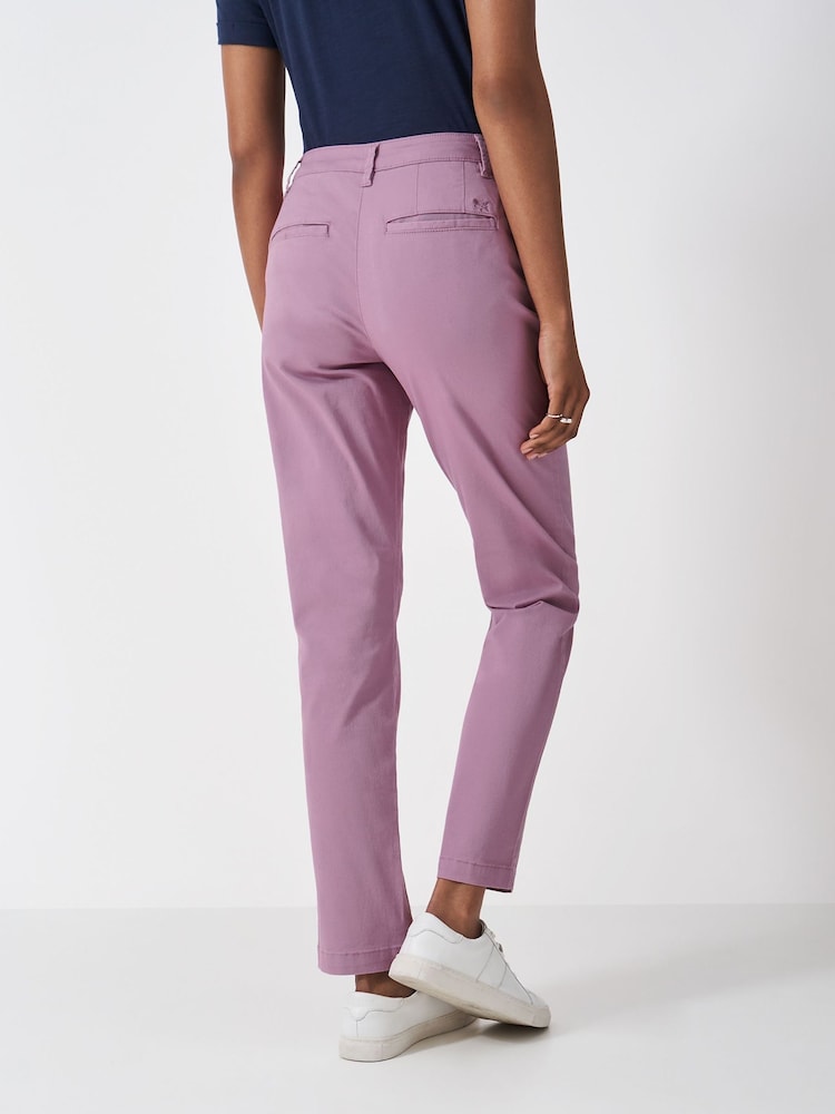 Crew Clothing Purple Salcombe Chino Trousers - Image 2 of 5