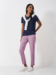 Crew Clothing Purple Salcombe Chino Trousers - Image 3 of 5