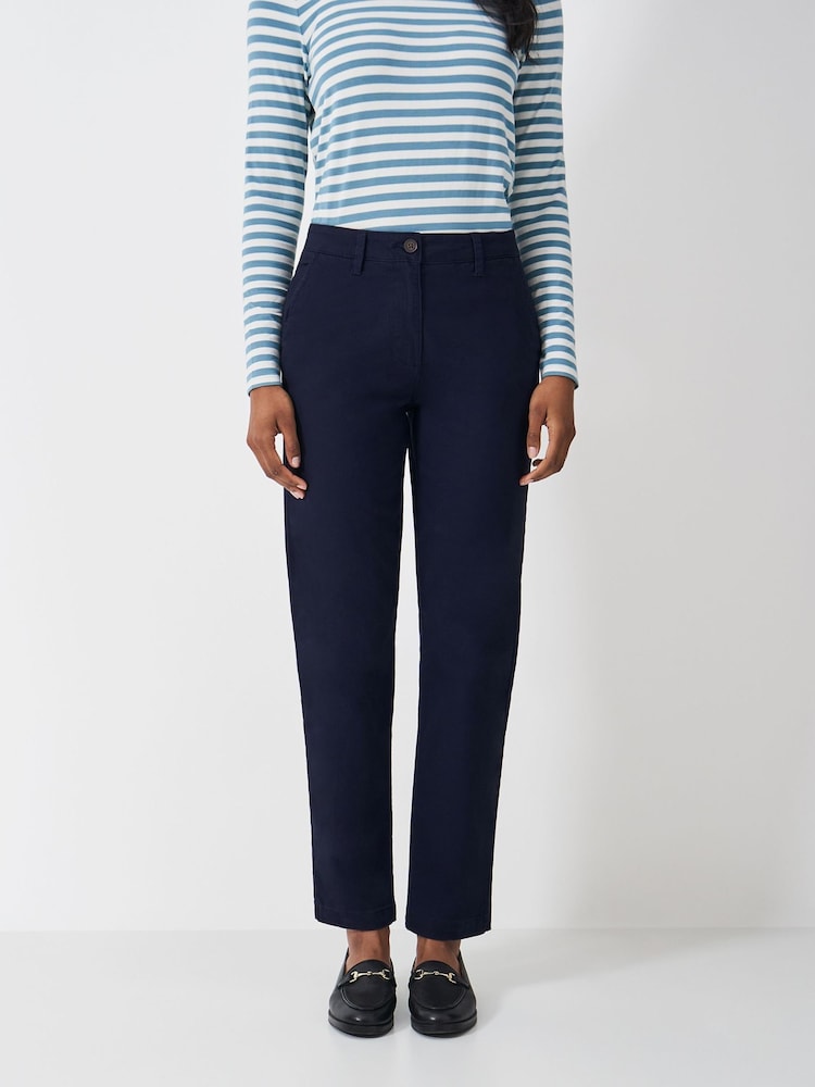 Crew Clothing Blue Salcombe Chino Trousers - Image 1 of 5