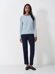 Crew Clothing Blue Salcombe Chino Trousers - Image 3 of 5