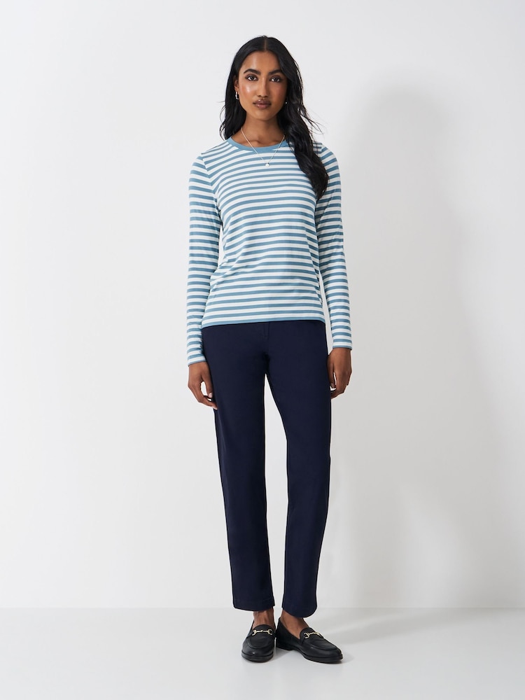 Crew Clothing Blue Salcombe Chino Trousers - Image 3 of 5