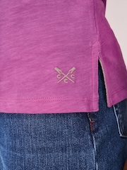 Crew Clothing Company Pink Perfect Slub 3/4 Sleeve 100% Cotton T-Shirt - Image 4 of 5