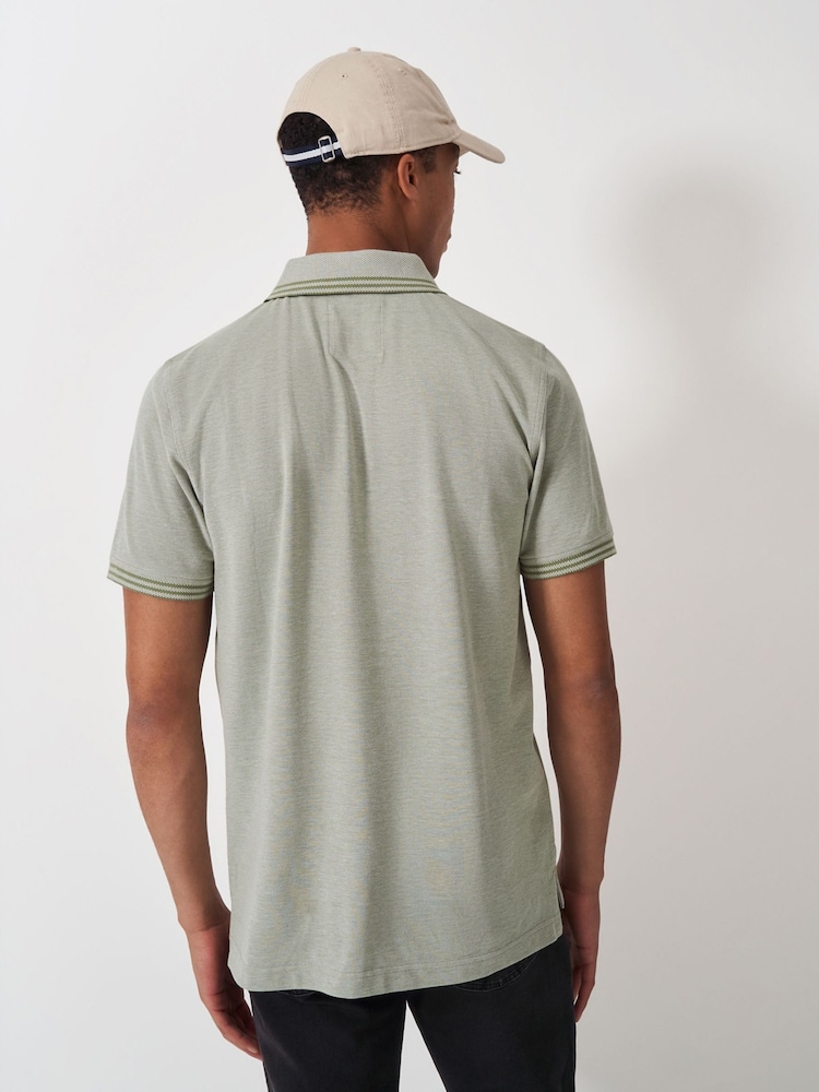 Crew Clothing Green Oxford 100% Cotton Polo Shirt - Image 2 of 5