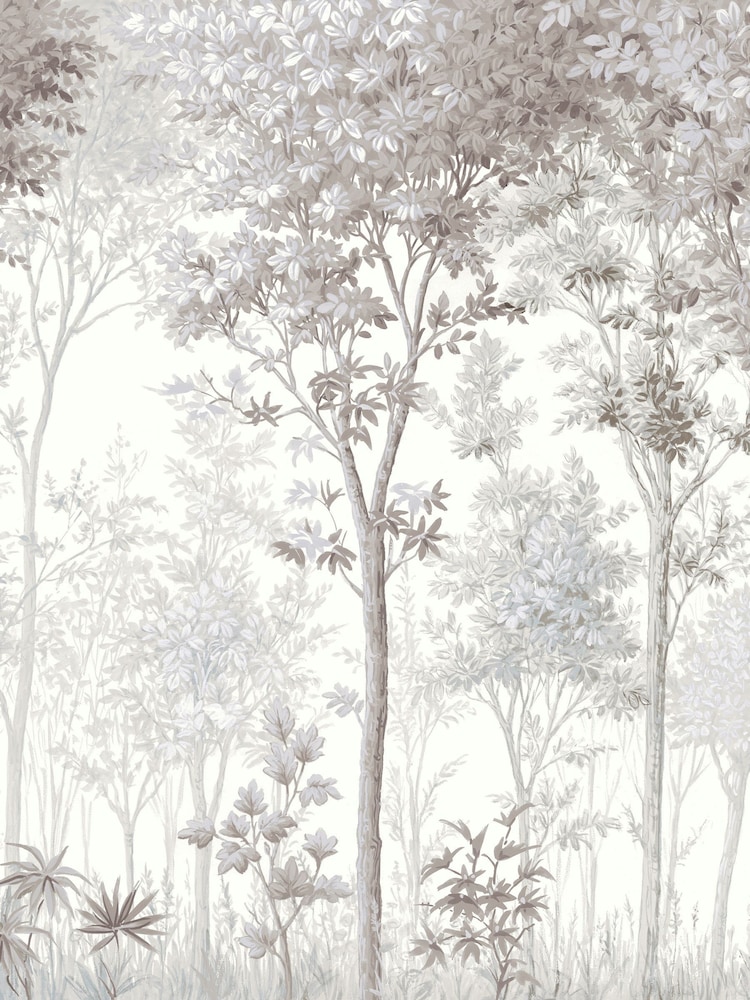 Graham & Brown Black/White Coppice Fixed 4M Mural - Image 3 of 3