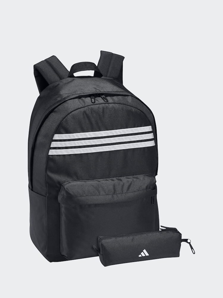 adidas Black 3 Stripe Pencil case & Backpack - Image 1 of 1