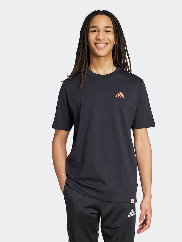 adidas Black Doodle Hunt Hike Graphic T-Shirt - Image 1 of 1