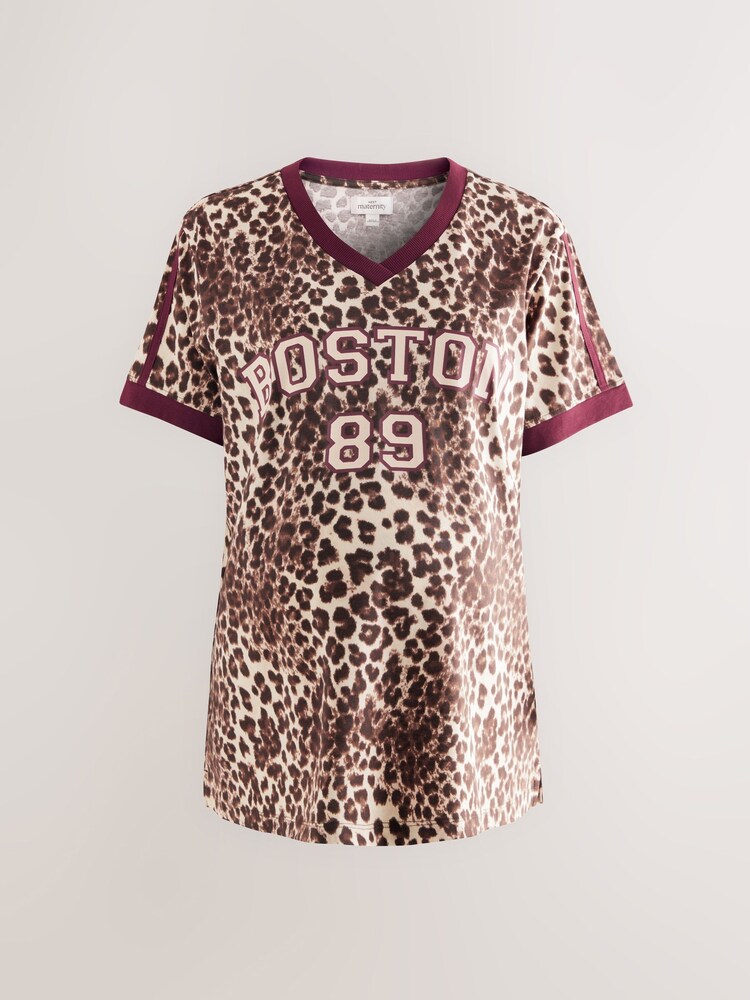 Animal Print Maternity Graphic Print T-Shirt - Image 1 of 4