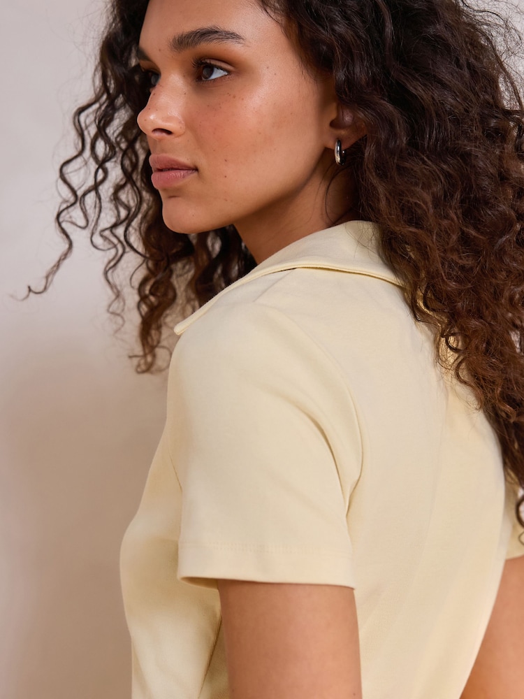 Buttermilk Yellow Short Sleeve Polo Top - Image 5 of 5