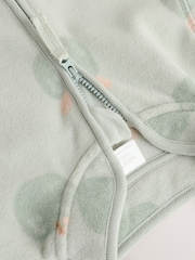 Sage Green Apple Print Baby Micro Fleece Jacket (0mths-2yrs) - Image 5 of 7