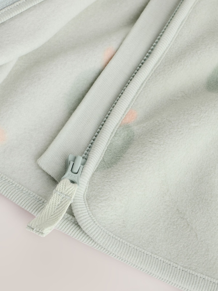 Sage Green Apple Print Baby Micro Fleece Jacket (0mths-2yrs) - Image 7 of 7