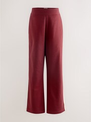Burgundy Red Maternity Wide Leg Joggers - Image 6 of 9