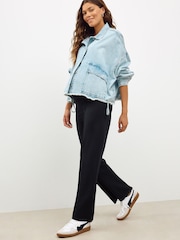Black Maternity Wide Leg Ponte Leggings - Image 1 of 5