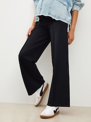 Black Maternity Wide Leg Ponte Leggings - Image 2 of 5