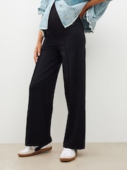 Black Maternity Wide Leg Ponte Leggings - Image 3 of 5