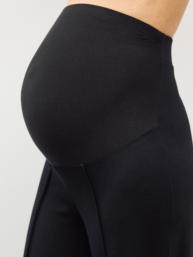 Black Maternity Wide Leg Ponte Leggings - Image 5 of 5